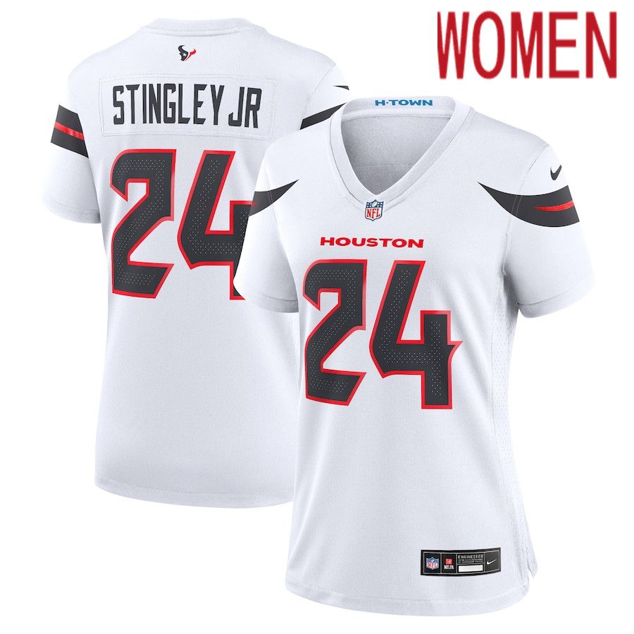 Women Houston Texans #24 Derek Stingley Jr. Nike White Game NFL Jersey->women nfl jersey->Women Jersey